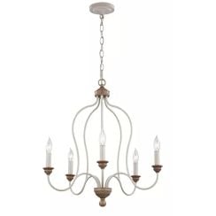 Elstead Lighting Hartsville závěsné svítidlo 5x40 W bílá-dřevo FE-HARTSVILLE5