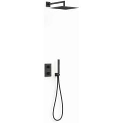 Tres Therm-Box sprchová sada pod omítku s termostatem s dešťovou sprchou černá 21135004NM