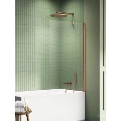 New Trendy New Soleo Copper Brushed vanová zástěna 70 cm jednodílný měděná kartáčovaný/čiré sklo P-0134