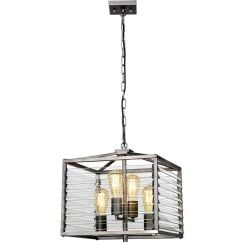 Elstead Lighting Louvre závěsné svítidlo 4x60 W šedá/popelavá LOUVRE-4P