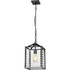 Elstead Lighting Louvre závěsné svítidlo 1x60 W šedá/popelavá LOUVRE-1P