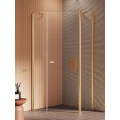 New Trendy New Soleo Gold Brushed sprchový kout 90x90 cm zlatá kartáčovaný/průhledné sklo K-3582