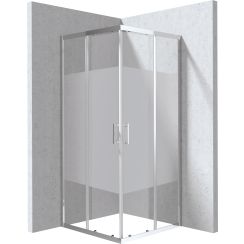 Deante Funkia Evo sprchový kout 90x90 cm čtvercový chrom lesk/vzorované sklo KYC0E99P