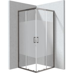 Deante Funkia Evo sprchový kout 80x80 cm čtvercový grafitová matný/vzorované sklo KYCDE88P