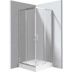 Deante Funkia Evo sprchový kout s vaničkou 80x80 cm čtvercový chrom lesk/průhledné sklo KYCZ0088P