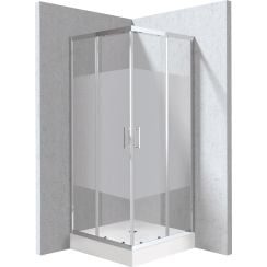 Deante Funkia Evo sprchový kout s vaničkou 80x80 cm čtvercový chrom lesk/průhledné sklo KYC_Z0E88P