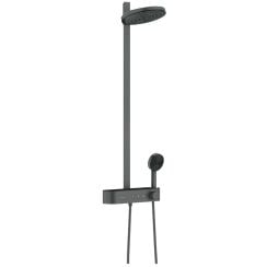 Hansgrohe Pulsify S sprchová sada na stěnu s termostatem s dešťovou sprchou chrom-černá 24240340
