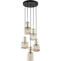 TK Lighting Sophia Cognac závěsné svítidlo 5x10 W hnědá-jantarová 11043