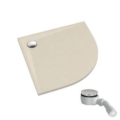 Schedpol Etrusco Cashmere Stone půlkruhová sprchová vanička se sifonem 90x90 cm béžová 3.464/PK/ST