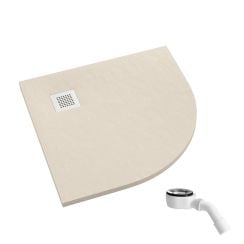 Schedpol Kalait Cashmere Stone půlkruhová sprchová vanička 90x90 cm béžová 3.3104/PK/ST-M2