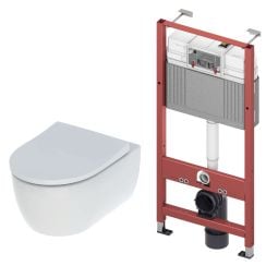 Sada záchodová mísa Geberit iCon 503.233.00.1, podomítkový WC modul Tece Base 9400407