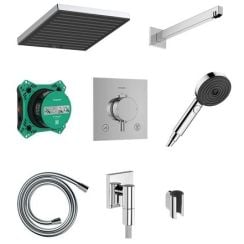Hansgrohe Pulsify E sprchová sada pod omítku s termostatem s dešťovou sprchou chrom 24625000