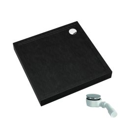 Schedpol Competia New Black Stone čtvercová sprchová vanička 90x90 cm černá 3.4631/C/ST