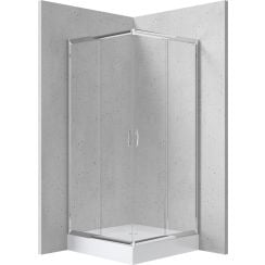 Deante Funkia sprchový kout s vaničkou 80x80 cm čtvercový chrom lesk/průhledné sklo KYCZ042K