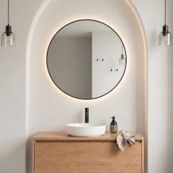 Baltica Design Aluma zrcadlo 70x70 cm kulatý s osvětlením černá 5904107933870