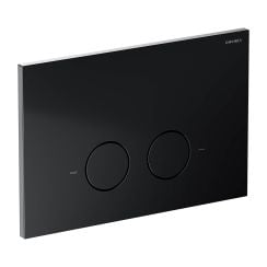 Omnires Steel-R45 splachovací tlačítko pro WC černá ST45PS1BLM