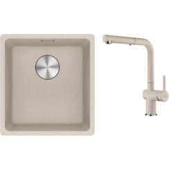 Sada kuchyňská baterie Franke Active 115.0653.388, granitový dřez Franke Maris 125.0751.399
