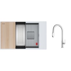 Sada granitový dřez Franke Kanon 125.0749.665, kuchyňská baterie Franke Maris Slim Clear Water J Pull-Out 120.0730.870