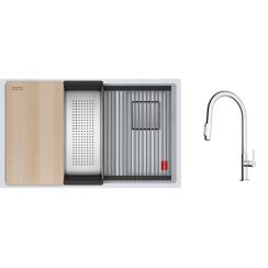 Sada granitový dřez Franke Kanon 125.0749.675, kuchyňská baterie Franke Maris Slim Clear Water J Pull-Out 120.0730.870