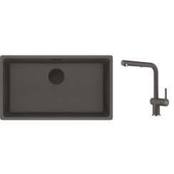 Sada kuchyňská baterie Franke Active L Pull-Out Spray 115.0721.464, granitový dřez Franke Maris 125.0737.991