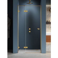 New Trendy Eventa Gold Brushed sprchové dveře 110 cm sklopné zlatá kartáčovaný/průhledné sklo EXK-8229