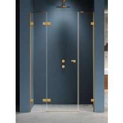New Trendy Eventa Gold Brushed sprchové dveře 130 cm sklopné zlatá kartáčovaný/průhledné sklo EXK-8235