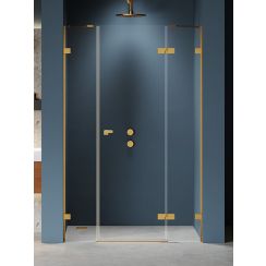 New Trendy Eventa Gold Brushed sprchové dveře 150 cm sklopné zlatá kartáčovaný/průhledné sklo EXK-8238
