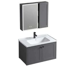 Rea Monti sada koupelnového nábytku 60x48x cm pod umyvadlo závěsná šedá REA-M0015