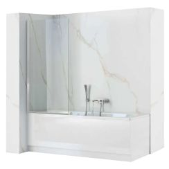 Rea Lagos vanová zástěna 80 cm jednodílný chrom /čiré sklo REA-W5630