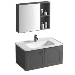 Rea Denver sada koupelnového nábytku 80x48x cm pod umyvadlo závěsná šedá REA-M0011