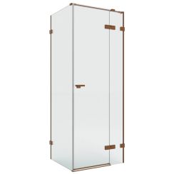 New Trendy Eventa Copper Brushed sprchový kout 90x80 cm obdélníkový měděná kartáčovaný/průhledné sklo EXK-8045