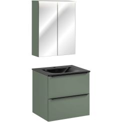 Sada skříňka Comad Sombra Green GREEN UN 84-60-2D, skříňka Comad Sombra Green SOMBRA GREEN 82-60-46-2S, SKY 1 BLACK MATT 60 DP ( E-8099-60 )
