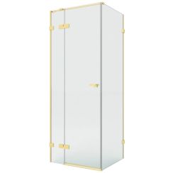 New Trendy Eventa Gold Brushed sprchový kout 100x90 cm obdélníkový zlatá kartáčovaný/průhledné sklo EXK-8250