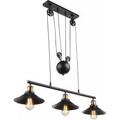 Globo Lighting Lenius závěsné svítidlo 3x60 W černá-zlatá 15053-3
