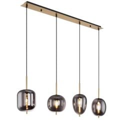 Globo Lighting Blacky I závěsné svítidlo 4x40 W mosaz-kouřová 15345-4MM