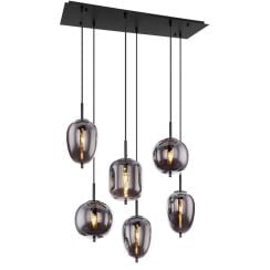 Globo Lighting Blacky závěsné svítidlo 6x40 W černá-kouřová 15345-6