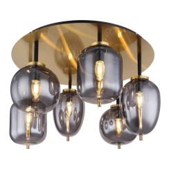 Globo Lighting Blacky I stropní světlo 6x40 W mosaz-kouřová 15345-6DMM