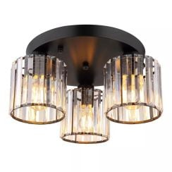 Globo Lighting Jordana stropní světlo 3x60 W černá-průhledná 15742-3D