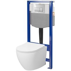 Cersanit Essentials sada mísa s prkénkem a podomítkovým modulem vč. tlačítka S4003-049