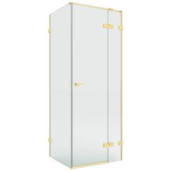 New Trendy Eventa Gold Brushed sprchový kout 90x80 cm obdélníkový zlatá kartáčovaný/průhledné sklo EXK-8273