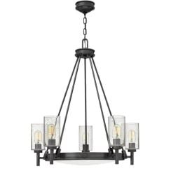 Elstead Lighting Collier závěsné svítidlo 5x40 W černá-průhledná-opálová HK-COLLIER5-BX