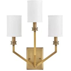 Elstead Lighting Moore nástěnné svítidlo 3x40 W bílá-mosaz HK-MOORE-WB3-HB