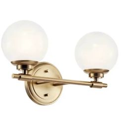 Elstead Lighting Benno nástěnné svítidlo 2x3 W hnědá-opálová KL-BENNO2-CPZ