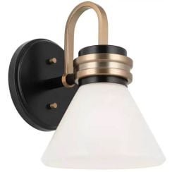 Elstead Lighting Farum nástěnné svítidlo 1x3 W bílá-černá-hnědá KL-FARUM1-BK-CPZ