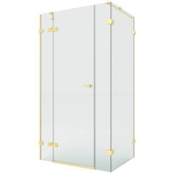 New Trendy Eventa Gold Brushed sprchový kout 130x90 cm obdélníkový zlatá kartáčovaný/průhledné sklo EXK-8334
