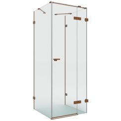 New Trendy Eventa Copper Brushed sprchový kout 90x90 cm čtvercový měděná kartáčovaný/průhledné sklo EXK-8120