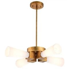 Elstead Lighting Kristy závěsné svítidlo 4x40 W zlatá-opálová KRISTY-4P-DG-OPAL