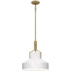 Elstead Lighting Brecken závěsné svítidlo 2x60 W mosaz-opálová QZ-BRECKEN-2P-AB-ABG