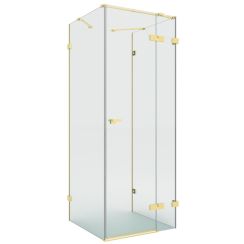 New Trendy Eventa Gold Brushed sprchový kout 100x90 cm obdélníkový zlatá kartáčovaný/průhledné sklo EXK-8355