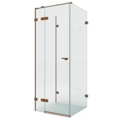 New Trendy Eventa Copper Brushed sprchový kout 80x80 cm čtvercový měděná kartáčovaný/průhledné sklo EXK-8135